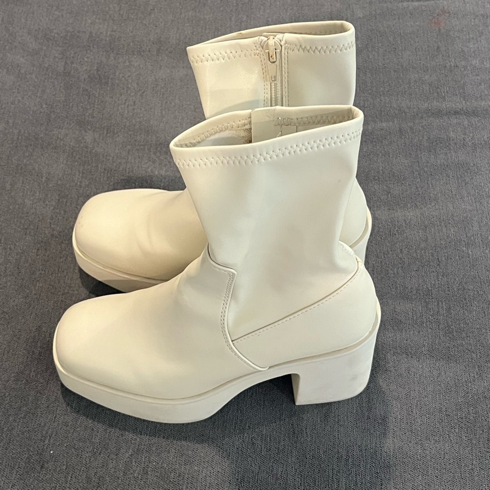 Aldo white cream boots